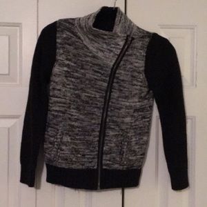 Moto zip sweater, girls size large